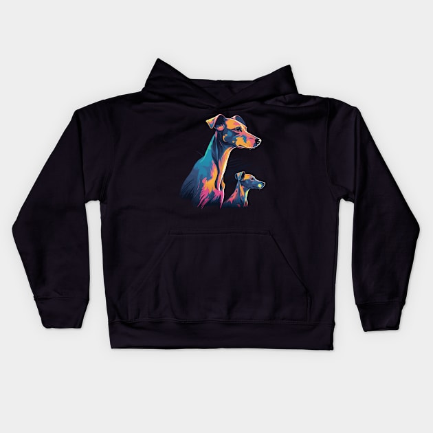 Whippet Fathers Day Kids Hoodie by JH Mart